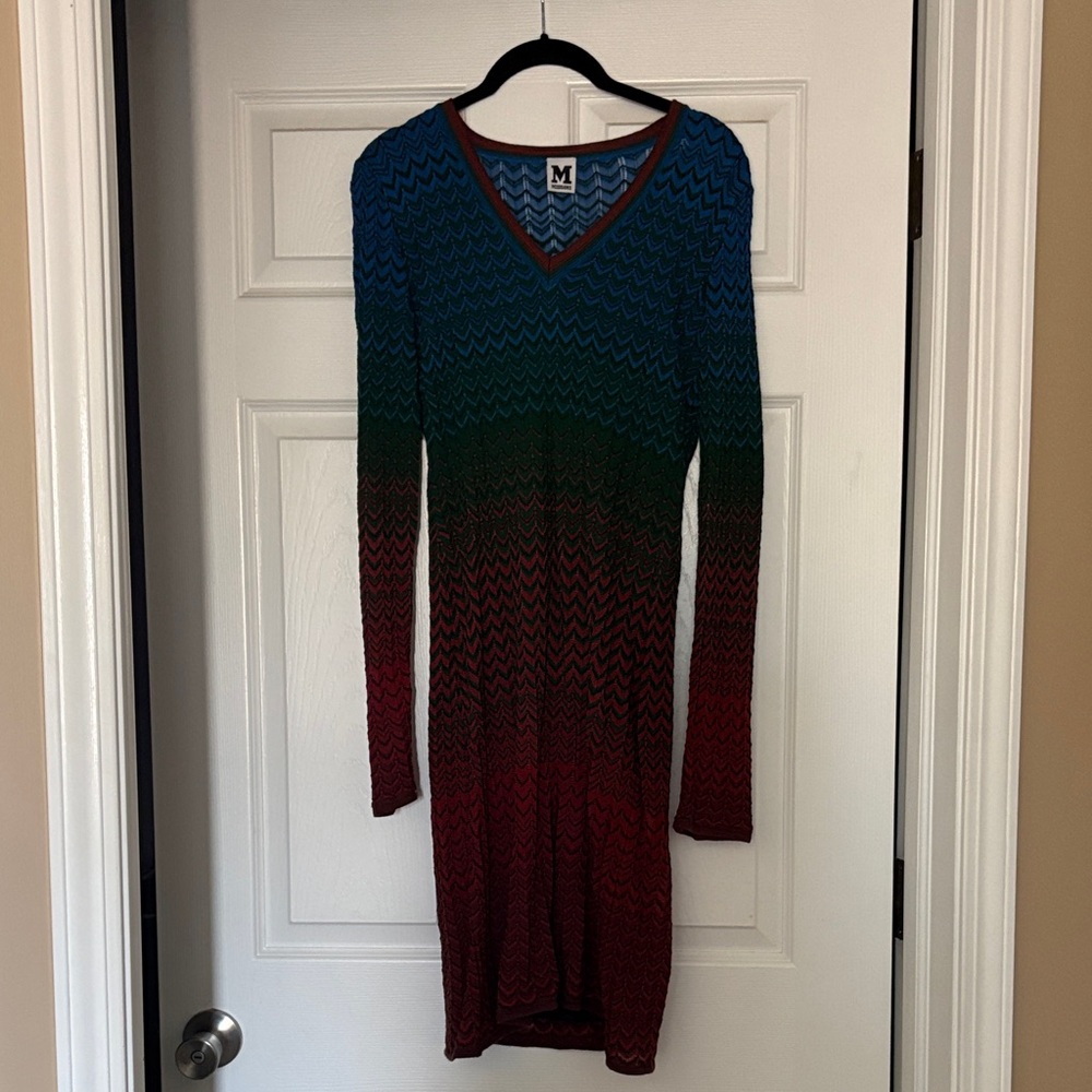M by Missoni Multicolor Long Sleeve Dress